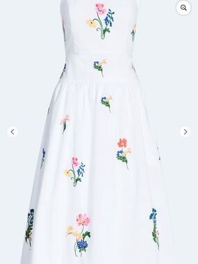 Free Assembly White Floral Embroidered Maxi Dress - Size L